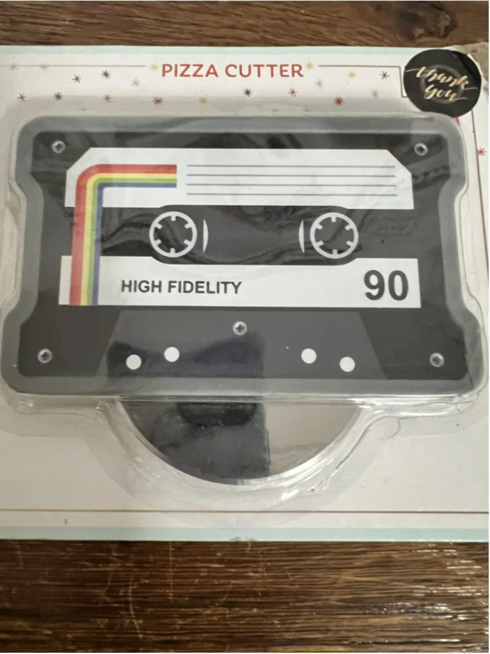 Retro Cassette Tape Pizza Cutter High Fidelit Novelty Kitchen Gadget New in Pack